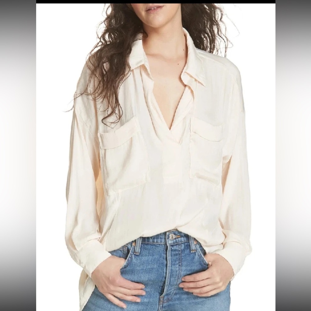 Free People Starry Dreams Cream Blouse